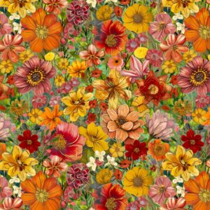 Enchanted Canopy, Persimmon Cotton Fabric