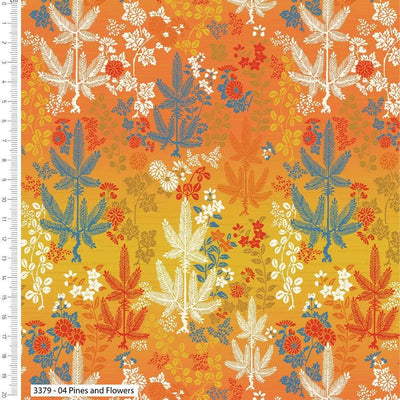 V and A, Serenity in Japan, Pines and Flowers Cotton Fabric