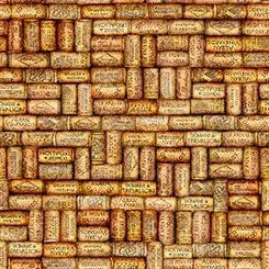 Quilting Treasures, Corks, Cork and Barrel Cotton Fabric