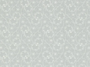 Fin Fabrics, Scroll Grey Ivory Cotton Blender Fabric