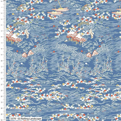 V and A, Serenity in Japan, Rolling Landscape Cotton Fabric