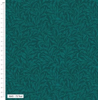 William Morris, Willow Bough Teal Cotton Fabric