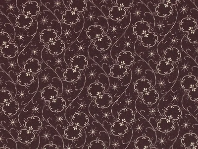 Fin Fabrics, Scroll Brown Ivory Cotton Blender Fabric