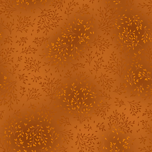Fin Fabrics Bloom and Blend Orange Brown Cotton Fabric