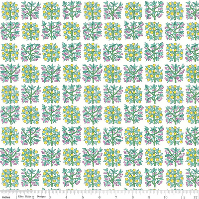 Liberty, Gifts From The Garden, Orchard Delights Blue, Quilting Cotton Fabric