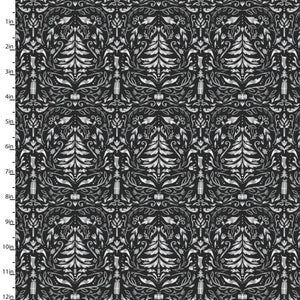 3 Wishes Fabric, Christmas Damask, Cotton Fabric