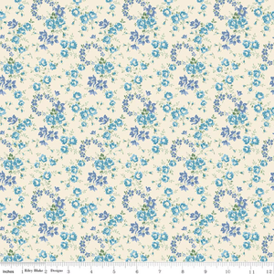 Liberty Palace Gardens Petal Crown Blue Quilting Cotton Fabric