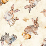 Quilting Treasures, Tossed Bunnies, Hunny Bunny Cotton Fabric