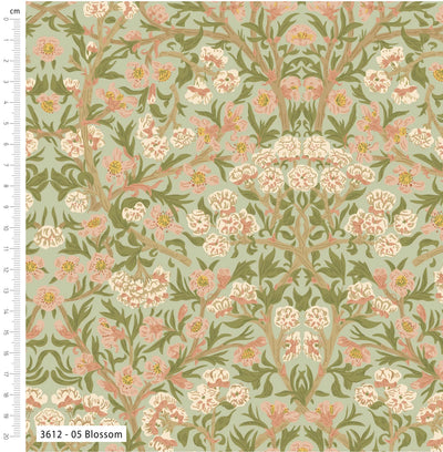 William Morris, Blossom, Morris Muses, Organic Cotton Fabric