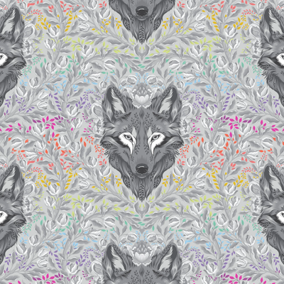 Tula Pink, Greywork Huffin and Puffin Cotton Fabric 260 Whisper