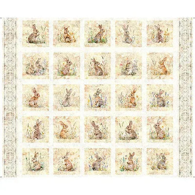 Quilting Treasures, Picture Patches Panel, Hunny Bunny Cotton Fabric