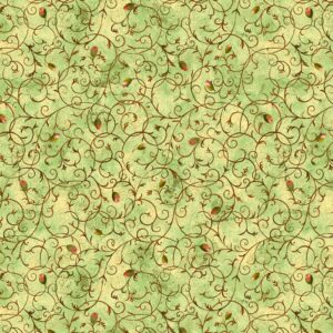 Blank Quilting, Enchanted Canopy, Green Scrolls Cotton Fabric