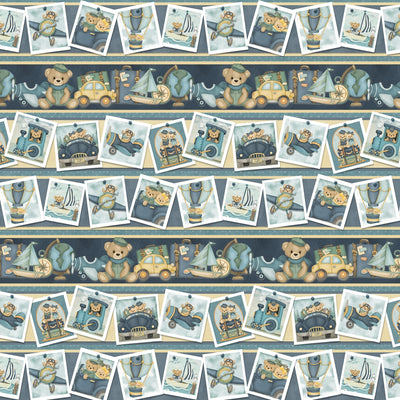 Henry Glass, Travelling Teddies Photos, Quilting Cotton Fabric 2418-74