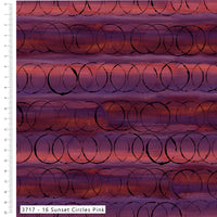 Sew Pretty Sew Mindful – Layers of Time Sunset Circles Pink | Organic Cotton Quilting Fabric