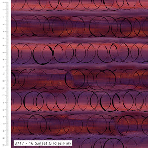 Sew Pretty Sew Mindful – Layers of Time Sunset Circles Pink | Organic Cotton Quilting Fabric