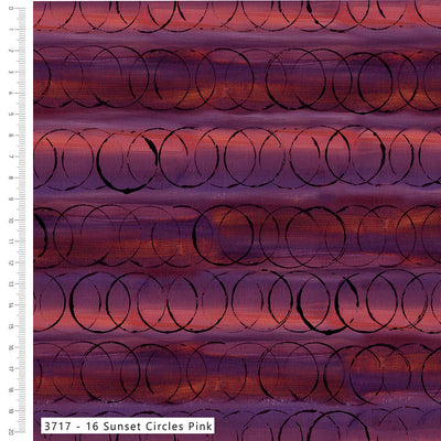 Sew Pretty Sew Mindful – Layers of Time Sunset Circles Pink | Organic Cotton Quilting Fabric