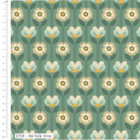 Craft Cotton Skyborne, Folk Vine Cotton Fabric