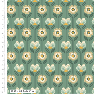 Craft Cotton Skyborne, Folk Vine Cotton Fabric