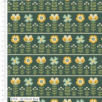 Craft Cotton Skyborne, Floral Row Cotton Fabric