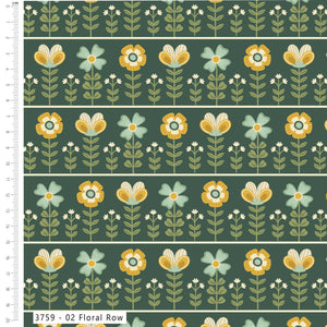 Craft Cotton Skyborne, Floral Row Cotton Fabric