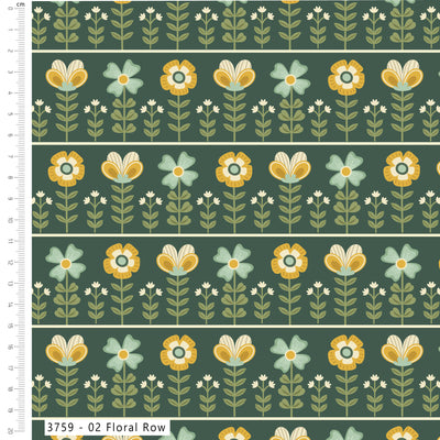 Craft Cotton Skyborne, Floral Row Cotton Fabric