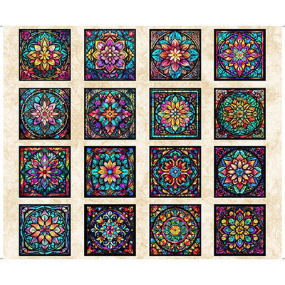 Stained Glass Picture Patches Quilting Panel