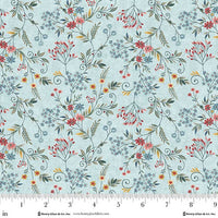 Henry Glass, Norwegian Forest Floral Stems Cotton Fabric 3549-17