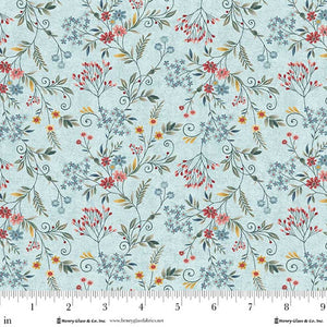 Henry Glass, Norwegian Forest Floral Stems Cotton Fabric 3549-17