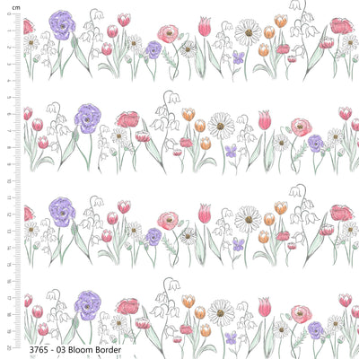 Craft Cotton Wild Flowers, Bloom Border Cotton Fabric