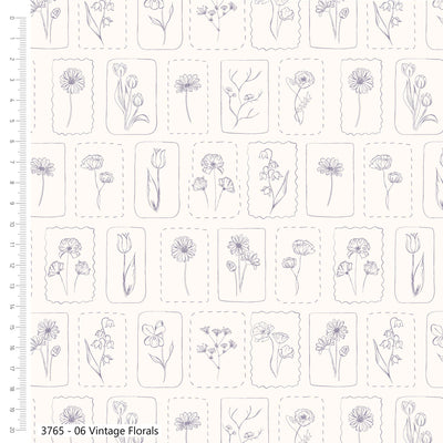 Craft Cotton Wild Flowers, Vintage Florals Cotton Fabric