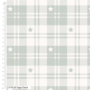 Craft Cotton Co, Toy Box Treasures, Sage Check Cotton Fabric