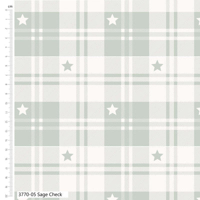 Craft Cotton Co, Toy Box Treasures, Sage Check Cotton Fabric