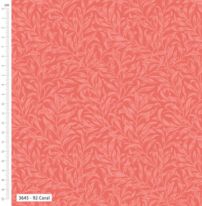 William Morris, Willow Bough Coral Cotton Fabric
