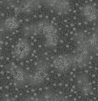 Fin Fabrics Bloom and Blend Dark Grey Cotton Fabric
