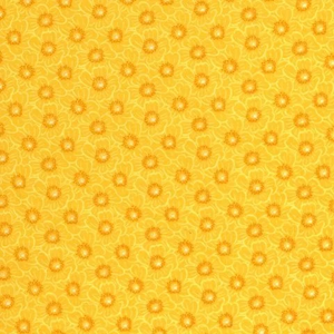 Fin Fabrics, Yellow Floral Cotton Blender Fabric