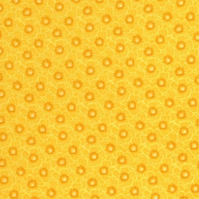 Fin Fabrics, Yellow Floral Cotton Blender Fabric