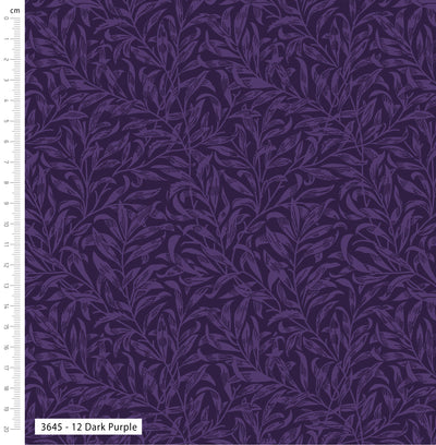 William Morris, Willow Bough Dark Purple Cotton Fabric