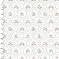Sweet Woodland White Floral Quilting Cotton Fabric | 3 Wishes Fabric | Licensed by Jo Taylor