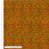 Sew Pretty Sew Mindful – Layers of Time: Squares Mustard | Organic Cotton Quilting Fabric