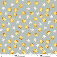Nursery Rhyme Time Stars 4836-79 Slate | Blank Quilting Children's Cotton Fabric