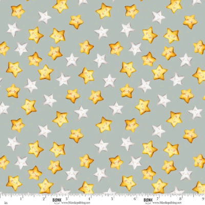 Nursery Rhyme Time Stars 4836-79 Slate | Blank Quilting Children's Cotton Fabric