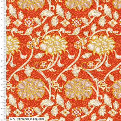 V and A, Serenity in Japan, Peonies and Rosettes, Cotton Fabric