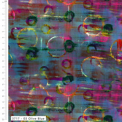 Sew Pretty Sew Mindful – Layers of Time: Olive Blue | Organic Cotton Quilting Fabric