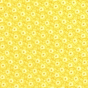Fin Fabrics, Light Yellow Floral Cotton Blender Fabric