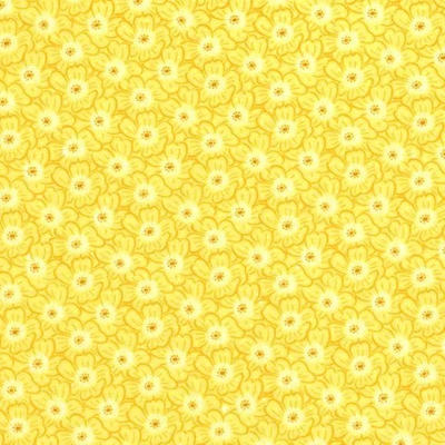 Fin Fabrics, Light Yellow Floral Cotton Blender Fabric