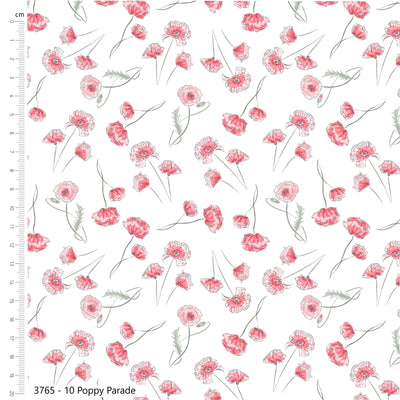 Craft Cotton Wild Flowers, Poppy Parade Cotton Fabric - Beautiful Dressmaking Fabric 👗💕