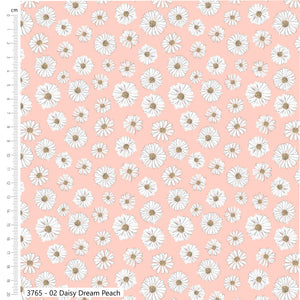 Craft Cotton Wild Flowers, Daisy Dream Peach Cotton Fabric