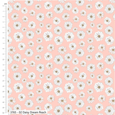 Craft Cotton Wild Flowers, Daisy Dream Peach Cotton Fabric