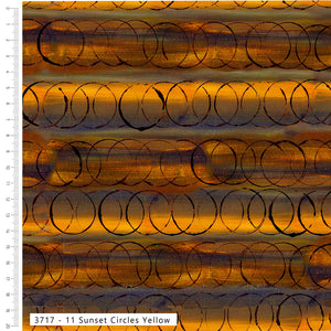 Sew Pretty Sew Mindful – Layers of Time Sunset Circles Yellow | Organic Cotton Quilting Fabric
