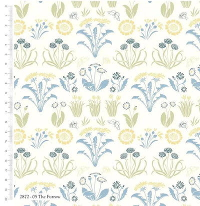In the Furrow, Birds in Nature, Voysey - Sunnyside Fabrics UK - birds, Blue, the v and a museum, voysey, William morris, william morris fabric - {{product.type}} - sunnysidefabricsuk.com
